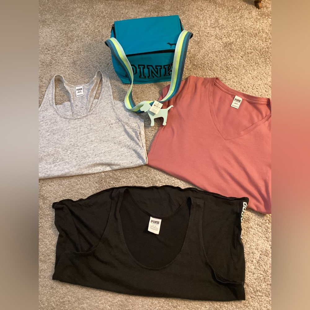 Pink by Victoria’s Secret Summer Tank And Tee Bundle Gray Black Size Medium